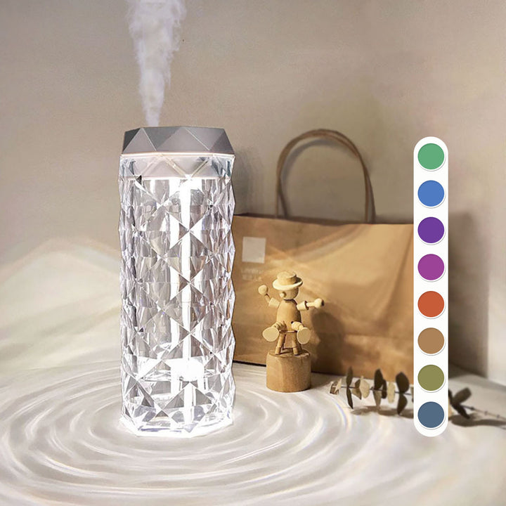 Crystal Lamp Air Humidifier with LED Night Light