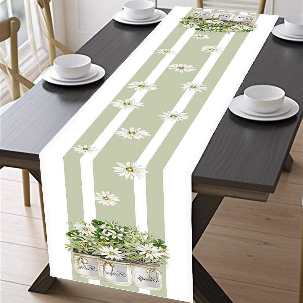 Elegant Pastoral Linen Table Runner