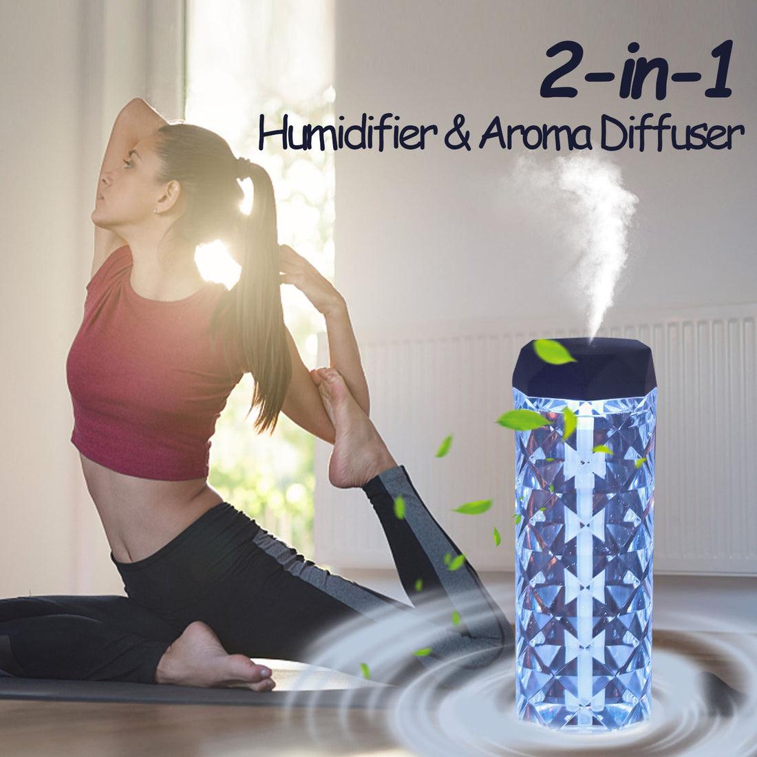 Crystal Lamp Air Humidifier with LED Night Light