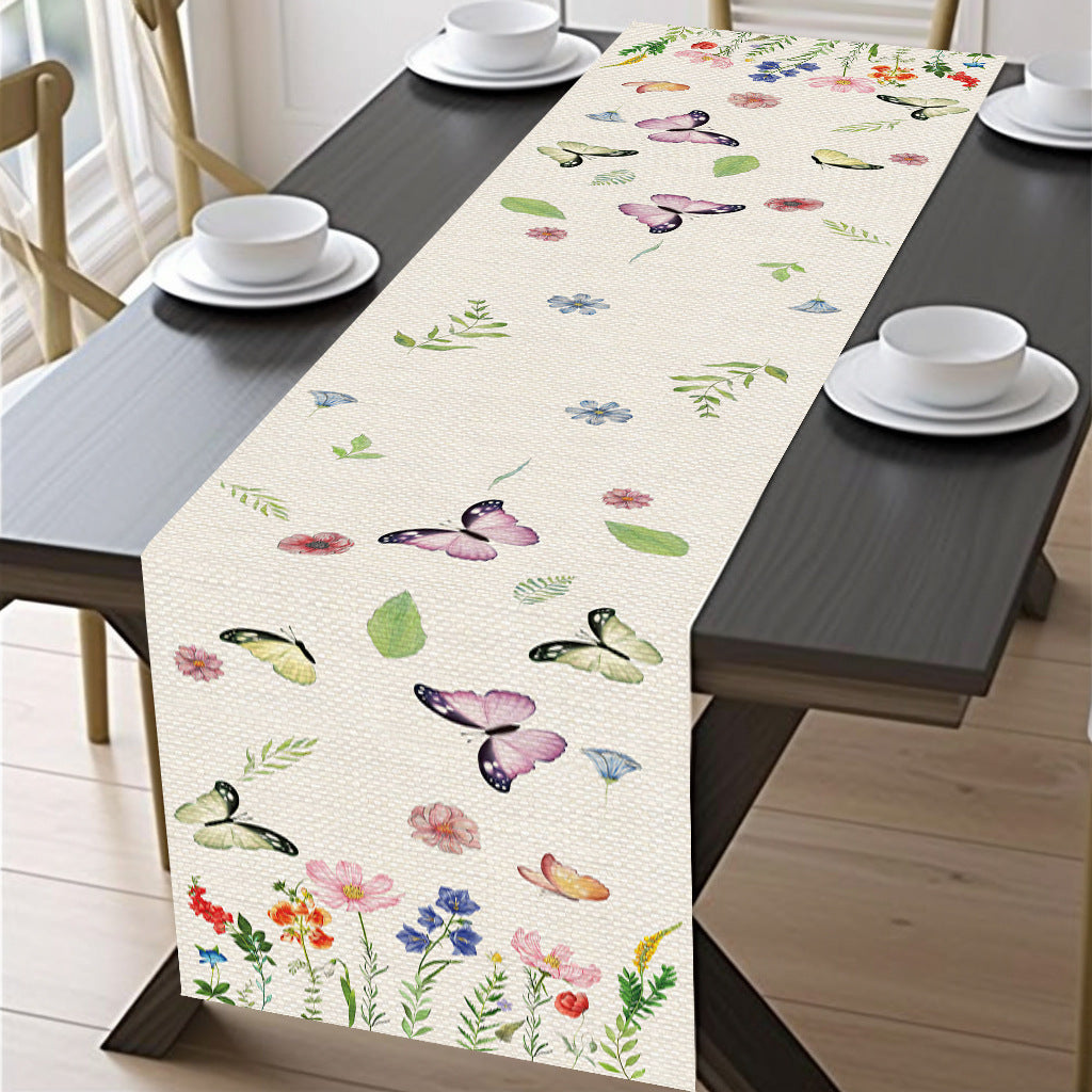 Elegant Pastoral Linen Table Runner