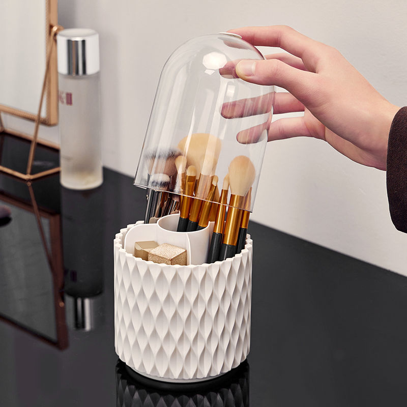 360° Rotating Acrylic Makeup Brush Holder