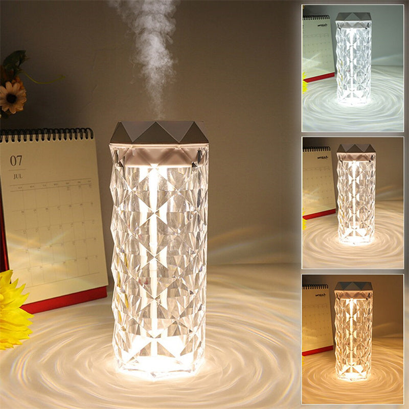 Crystal Lamp Air Humidifier with LED Night Light