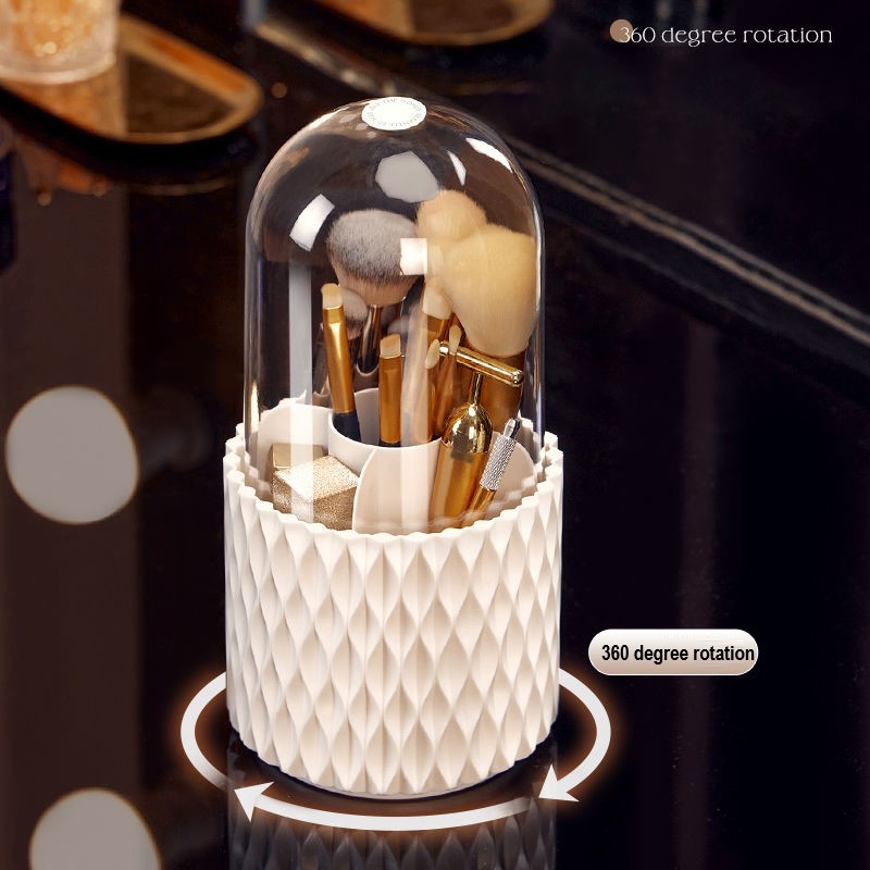 360° Rotating Acrylic Makeup Brush Holder