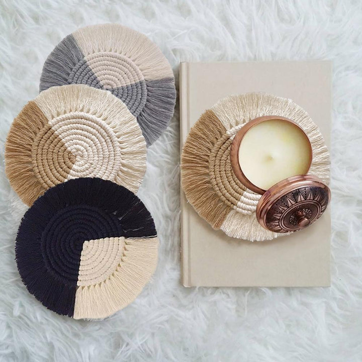 Handwoven Macrame Coasters