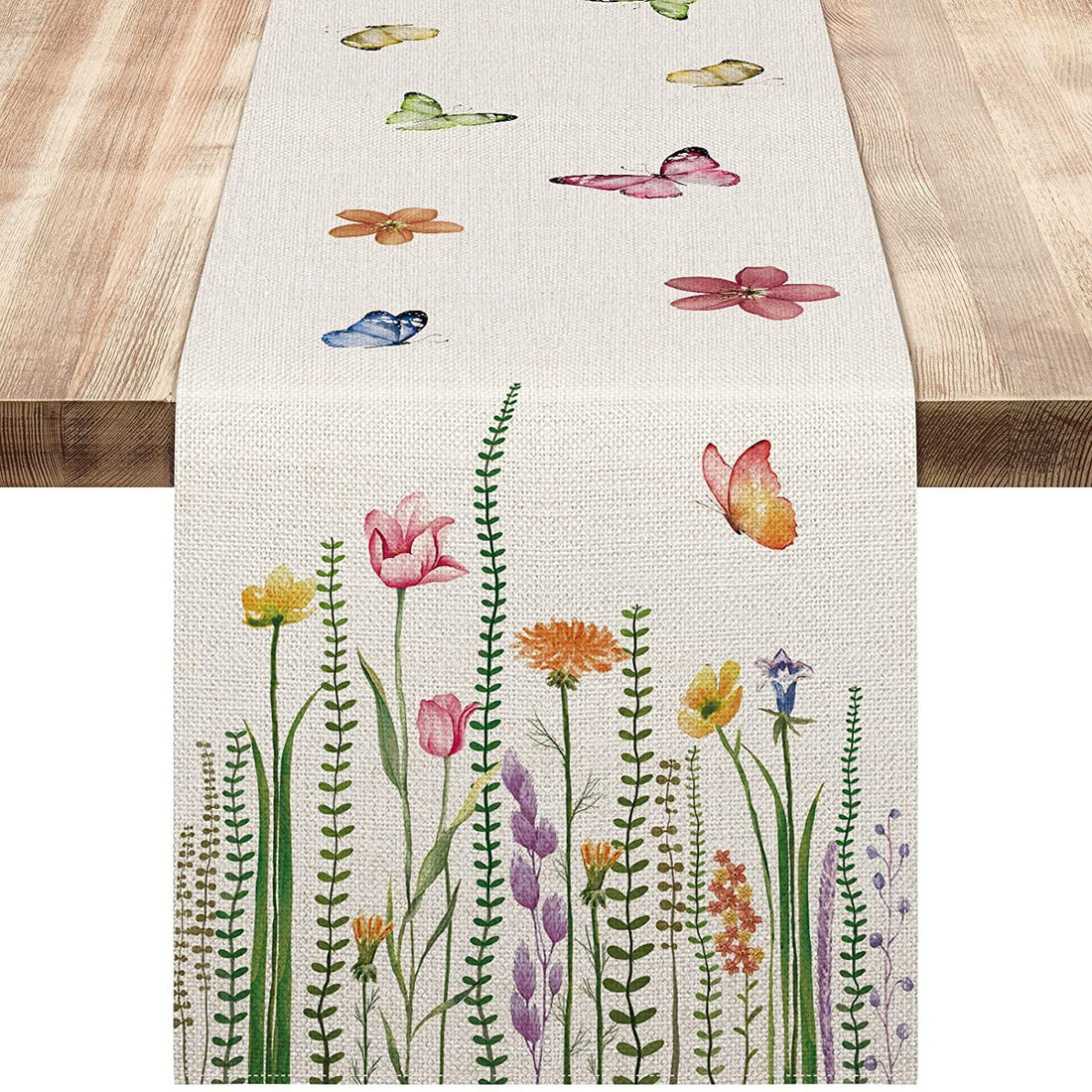 Elegant Pastoral Linen Table Runner